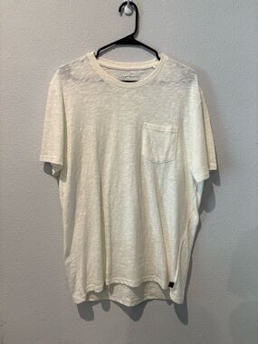 Lucky Brand Men's Cream Crew Neck Pocket T-Shirt